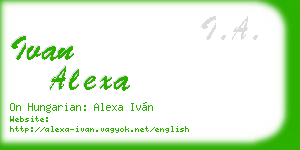 ivan alexa business card