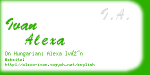 ivan alexa business card